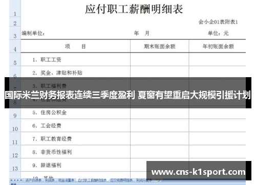 国际米兰财务报表连续三季度盈利 夏窗有望重启大规模引援计划 国际米兰财务报表连续三季度盈利 夏窗有望重启大规模引援计划